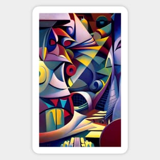 Cubist Lines Sticker